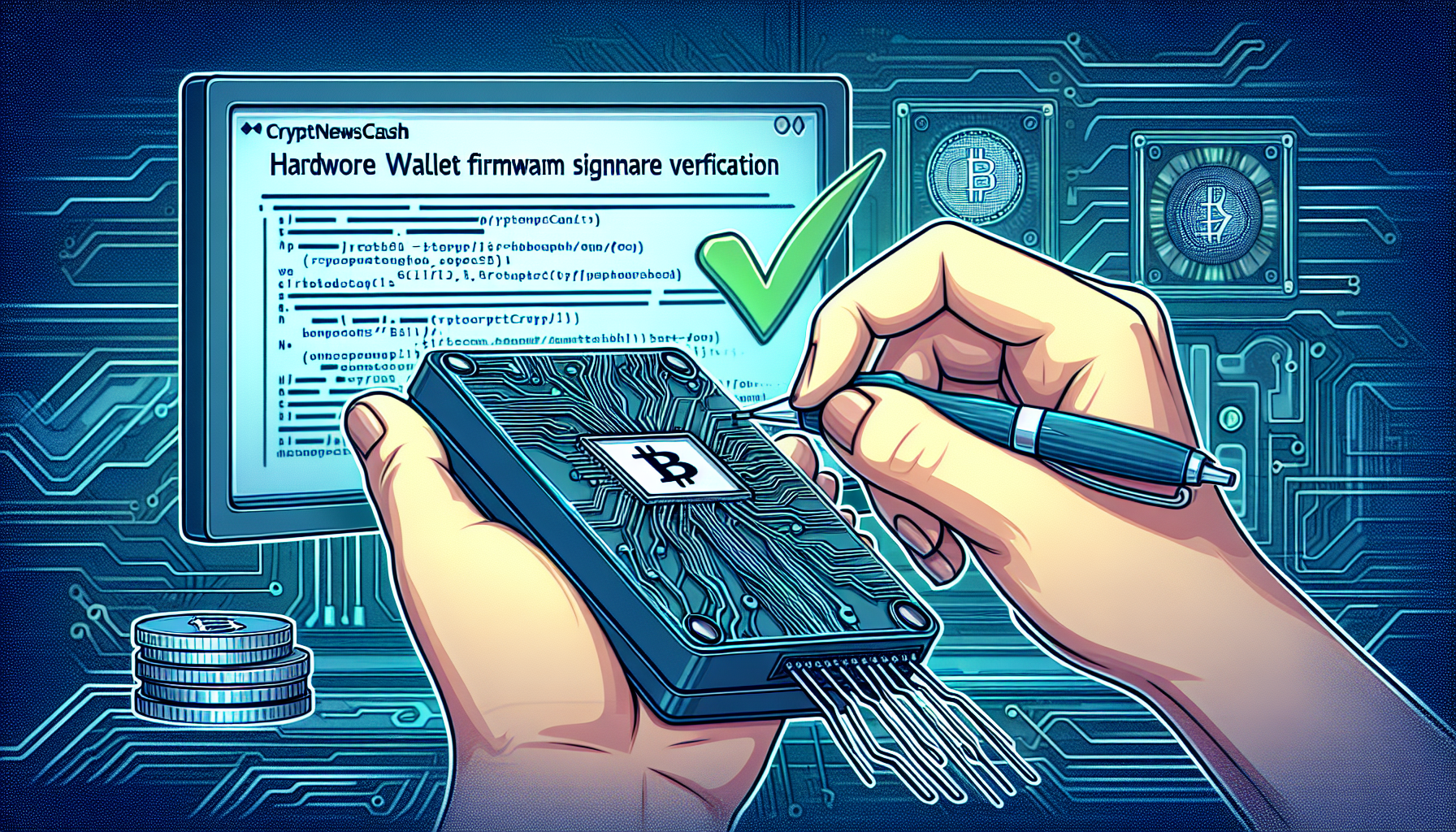 Hardware wallet firmware signature verification