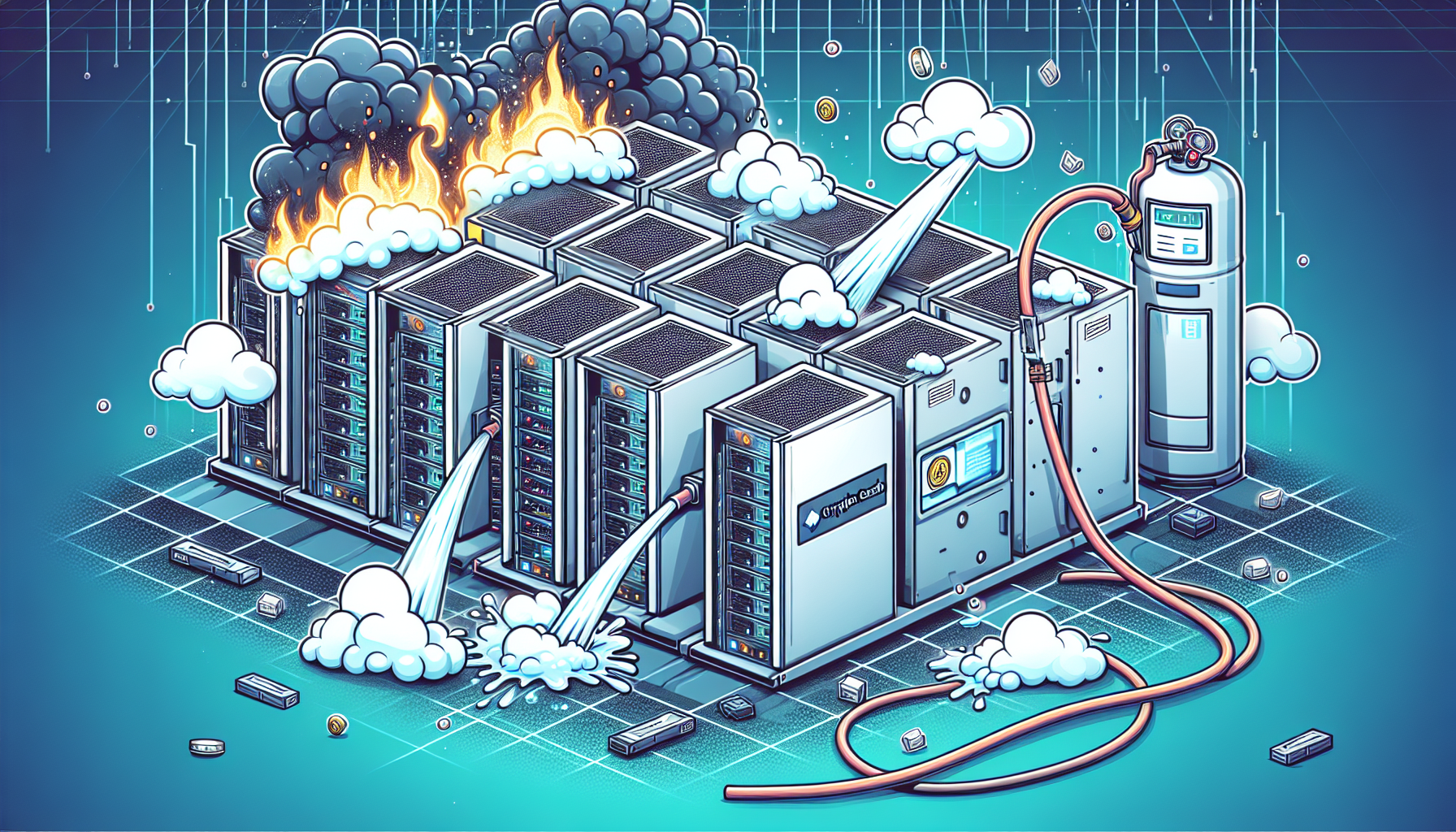 Mining rig fire suppression systems
