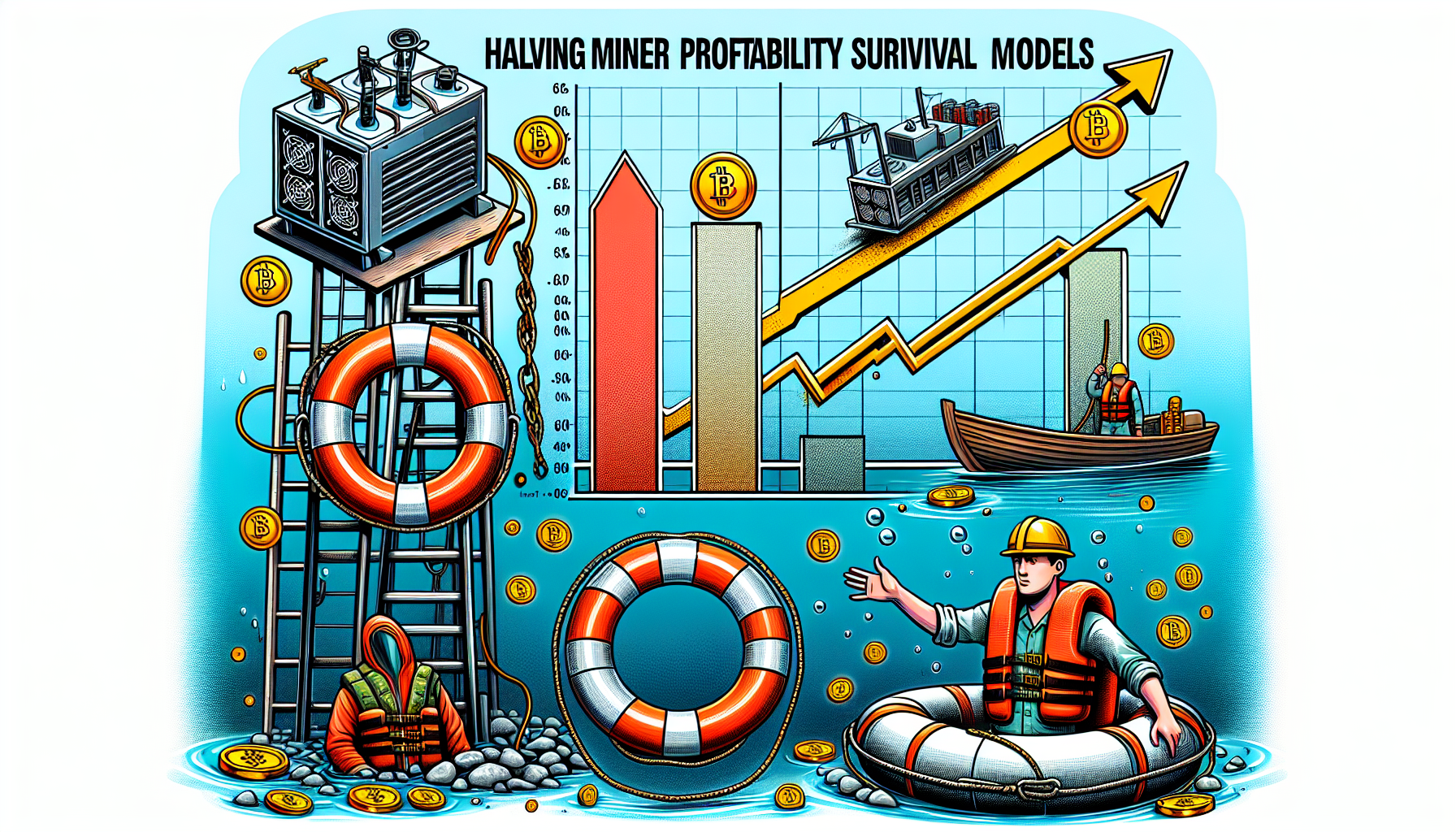 Halving miner profitability survival models