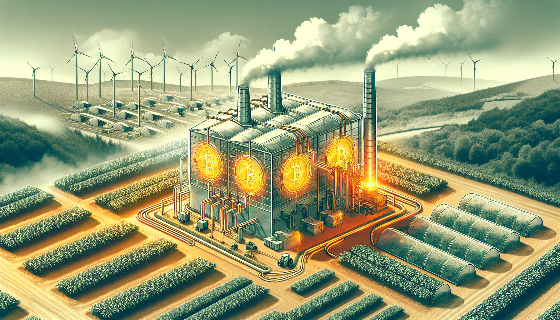 Mining heat reuse for agricultural purposes