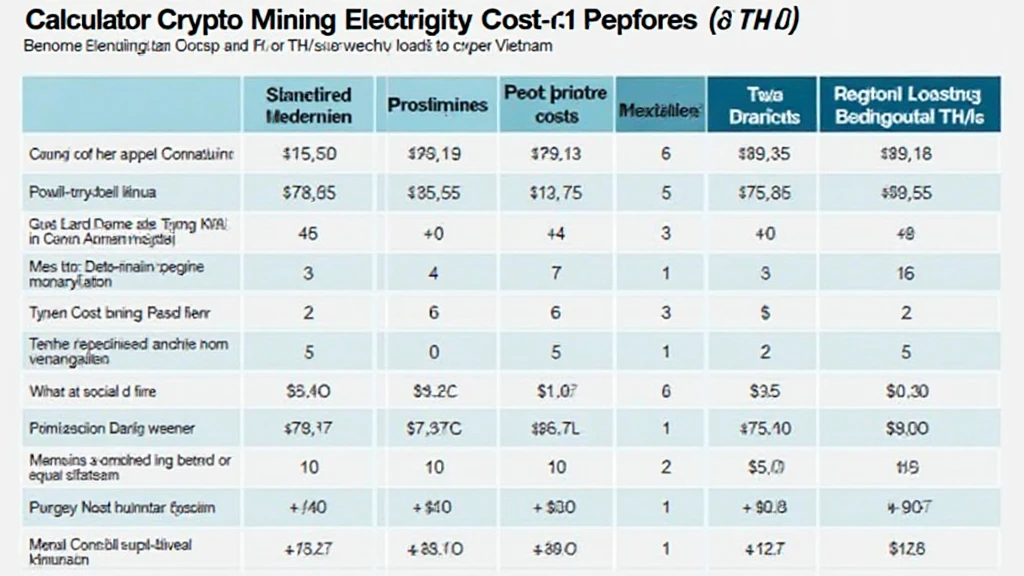 Vietnam crypto mining electricity cost per TH/s calculator